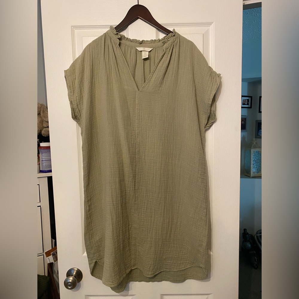 H&M Olive Green Cotton Dress